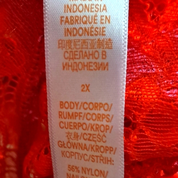 Lace-Up Red and Purple Lingerie Bodysuit - Picture 9 of 9